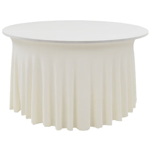 Vidaxl 2 st tafelhoezen stretch met rok 180x74 cm crème