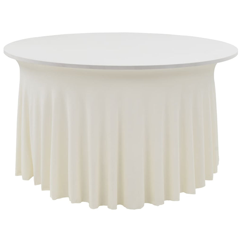 Load image into Gallery viewer, Vidaxl 2 st tafelhoezen stretch met rok 180x74 cm crème
