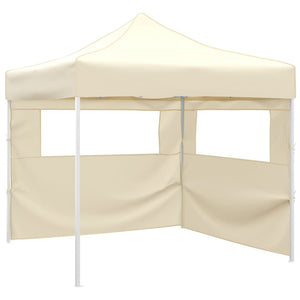 Vidaxl vouwtent met 2 wanden 291x291x315 cm crème