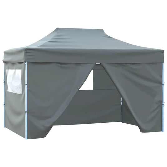 Vidaxl vouwtent pop-up met 4 zijwanden 3x4,5 m antraciet