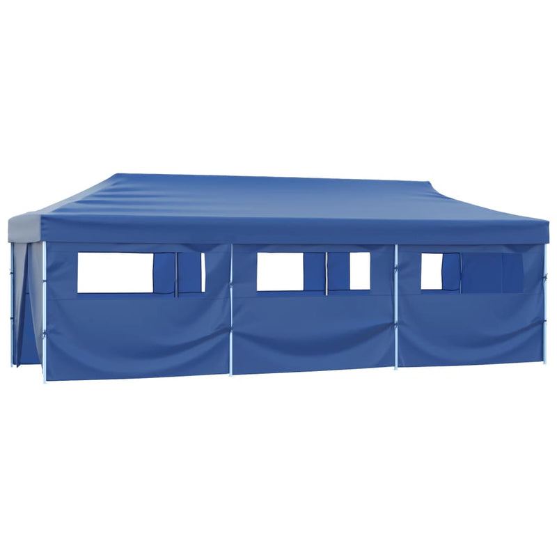 Load image into Gallery viewer, VidaXL Vouwtent pop-up met 8 zijwanden 3x9 m blauw
