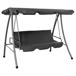 Vidaxl schommelbank voor buiten met dak 192x118x175 cm staal antraciet