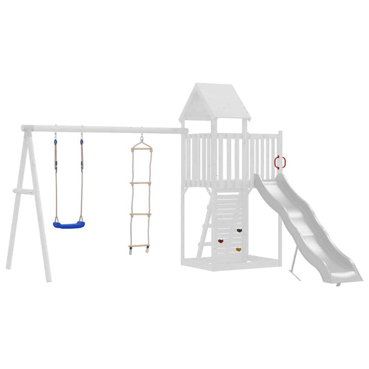 Vidaxl schommelzitje met touwladder en klimstenen pe blauw