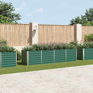 Vidaxl plantenbak verhoogd 320x80x77 cm gegalvaniseerd staal groen