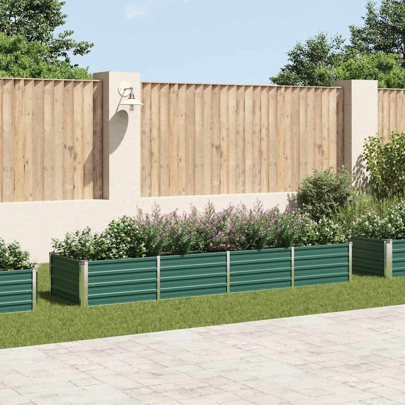 Load image into Gallery viewer, Vidaxl plantenbak verhoogd 320x80x45 cm gegalvaniseerd staal groen
