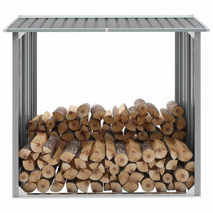 Vidaxl haardhoutschuur 172x91x154 cm gegalvaniseerd staal grijs