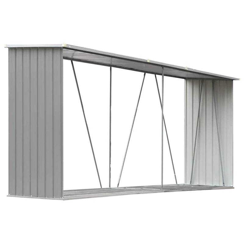 Load image into Gallery viewer, Vidaxl haardhoutschuur 330x84x152 cm gegalvaniseerd staal grijs
