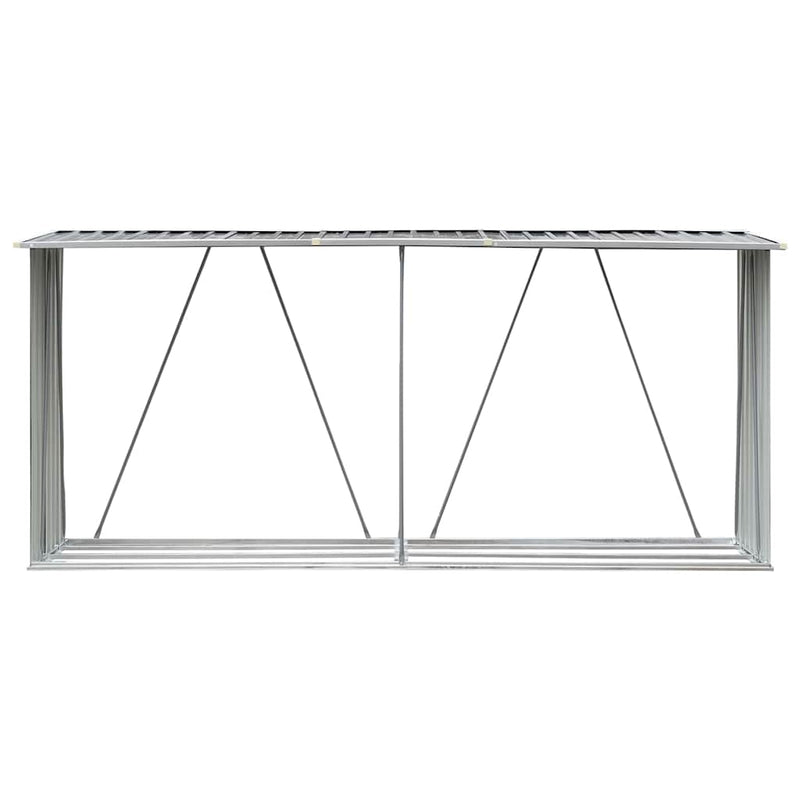 Load image into Gallery viewer, Vidaxl haardhoutschuur 330x84x152 cm gegalvaniseerd staal grijs
