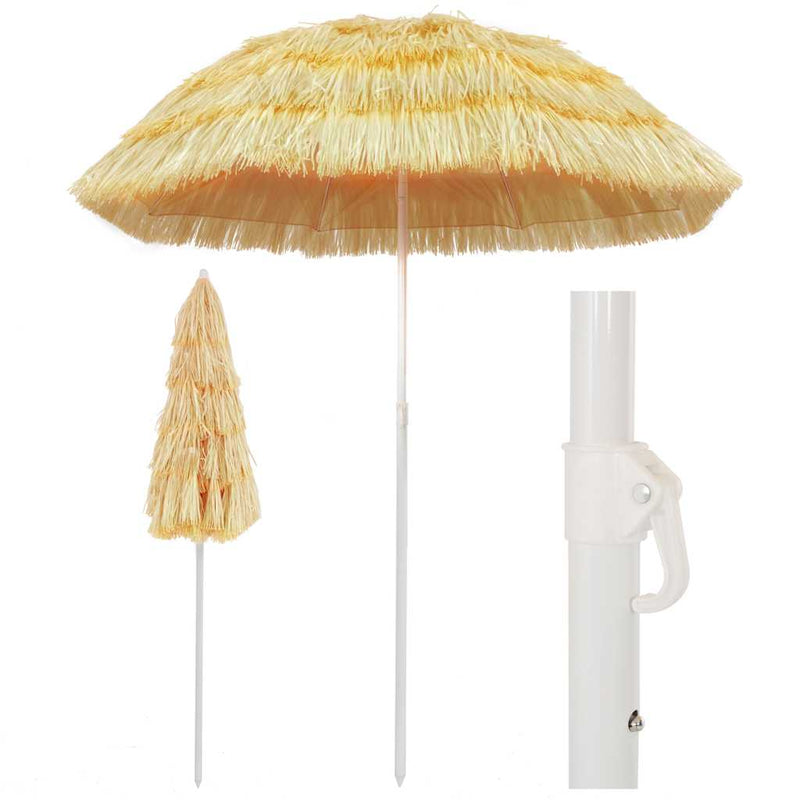 Load image into Gallery viewer, Vidaxl strandparasol hawaï stijl 180 cm naturel
