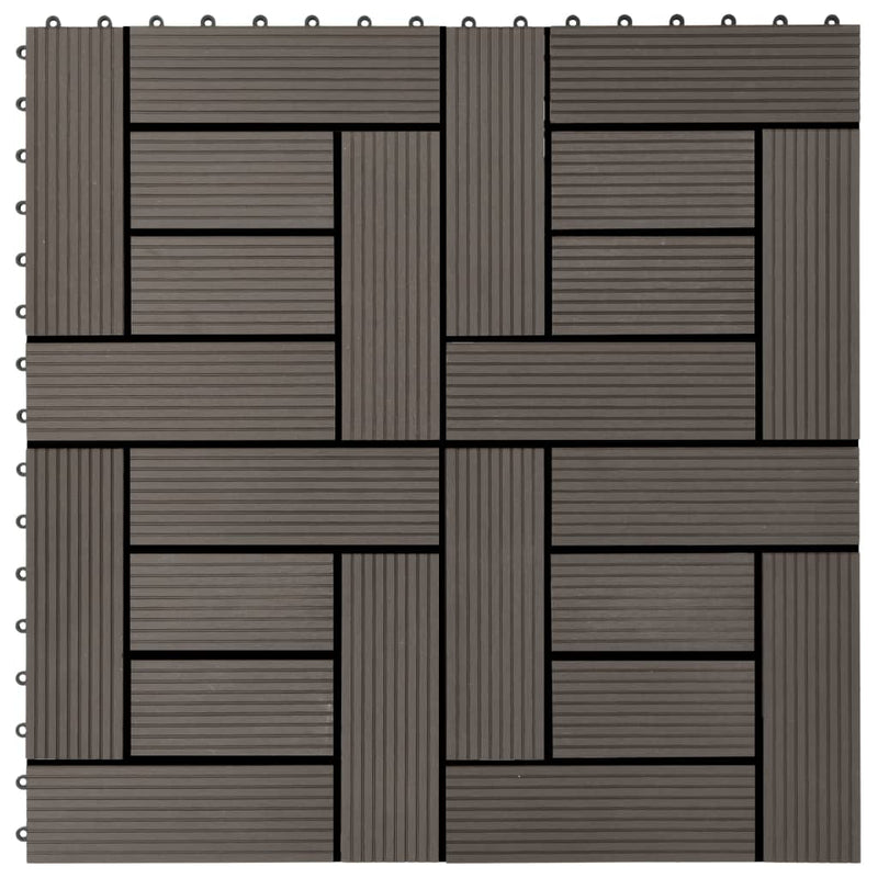 Load image into Gallery viewer, Vidaxl terrastegels 30x30 cm 1 m² hkc donkerbruin 11 st
