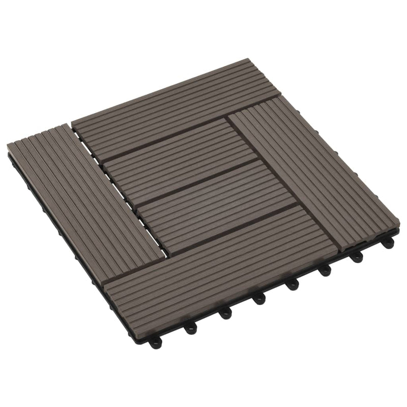 Load image into Gallery viewer, Vidaxl terrastegels 30x30 cm 1 m² hkc donkerbruin 11 st
