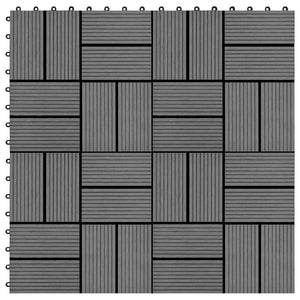 Vidaxl terrastegels 30x30 cm 1 m² hkc grijs 11 st