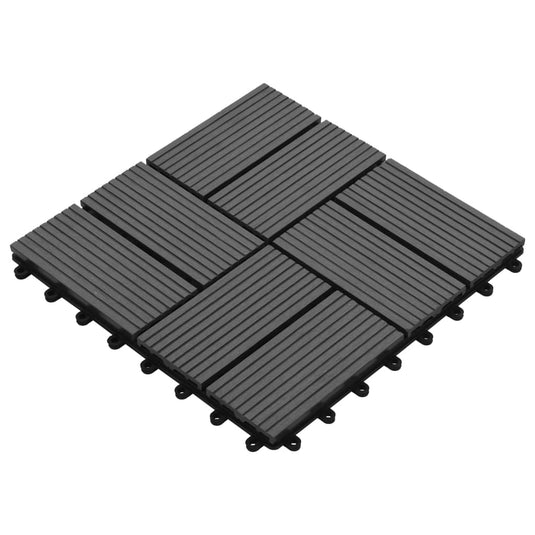 Vidaxl terrastegels 30x30 cm 1 m² hkc grijs 11 st