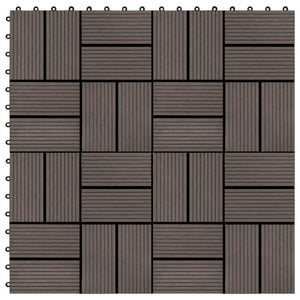 VidaXL Terrastegels 30x30 cm 1 m² HKC donkerbruin 11 st