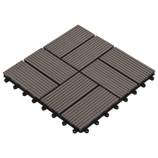VidaXL Terrastegels 30x30 cm 1 m² HKC donkerbruin 11 st