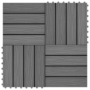 Vidaxl terrastegels diep reliëf 30x30 cm 1 m² hkc grijs 11 st