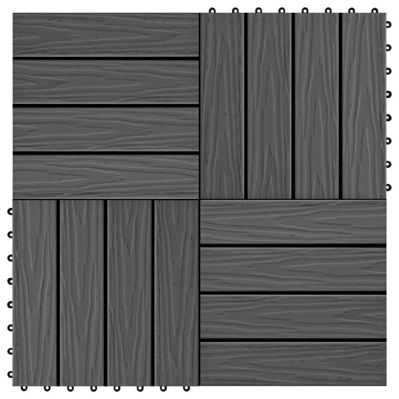 Load image into Gallery viewer, VidaXL Terrastegels diep reliëf 30x30 cm 1 m² HKC zwart 11 st
