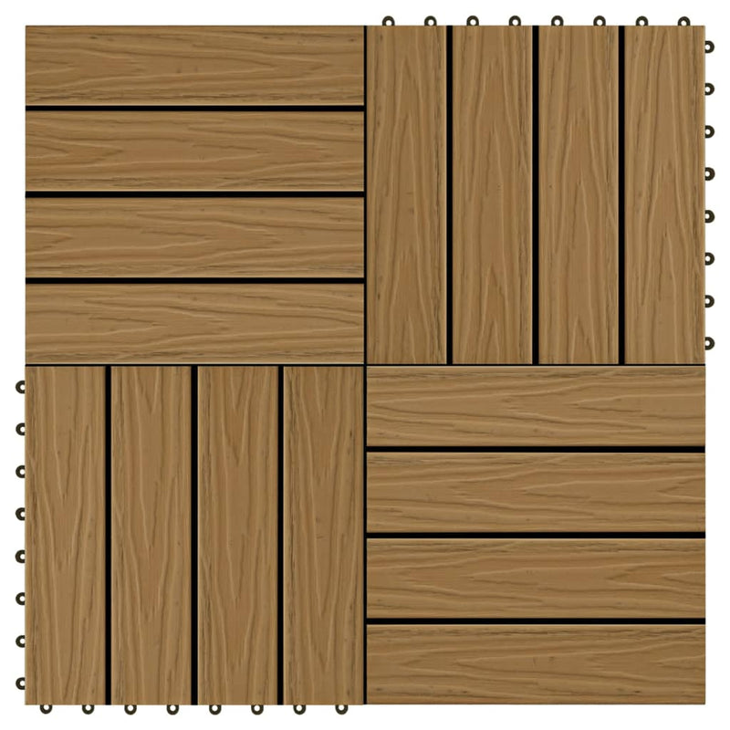 Load image into Gallery viewer, Vidaxl terrastegels diep reliëf 30x30 cm 1 m² hkc teakkleur 11 st
