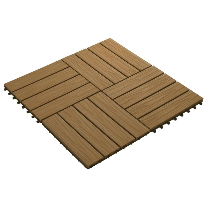 Load image into Gallery viewer, Vidaxl terrastegels diep reliëf 30x30 cm 1 m² hkc teakkleur 11 st
