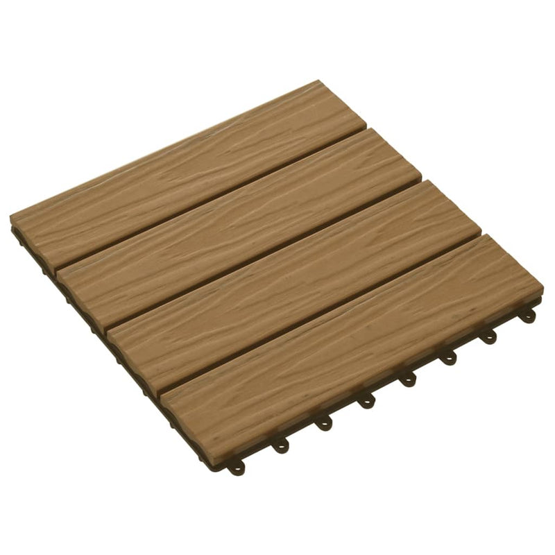 Load image into Gallery viewer, Vidaxl terrastegels diep reliëf 30x30 cm 1 m² hkc teakkleur 11 st
