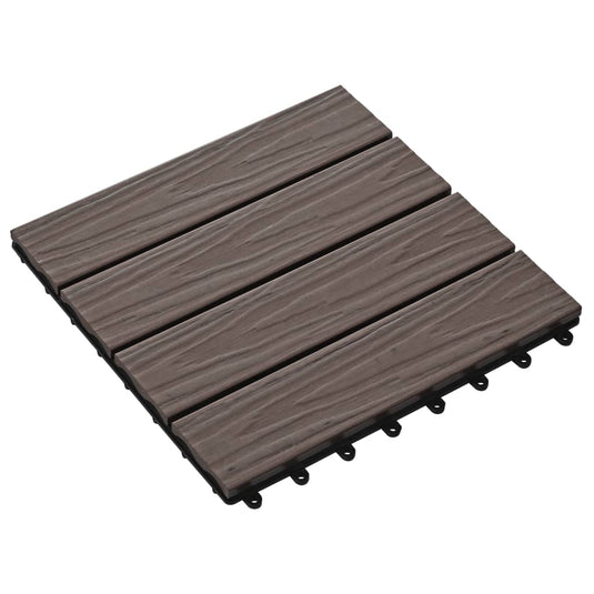 Vidaxl terrastegels diep reliëf 30x30 cm 1 m² hkc donkerbruin 11 st