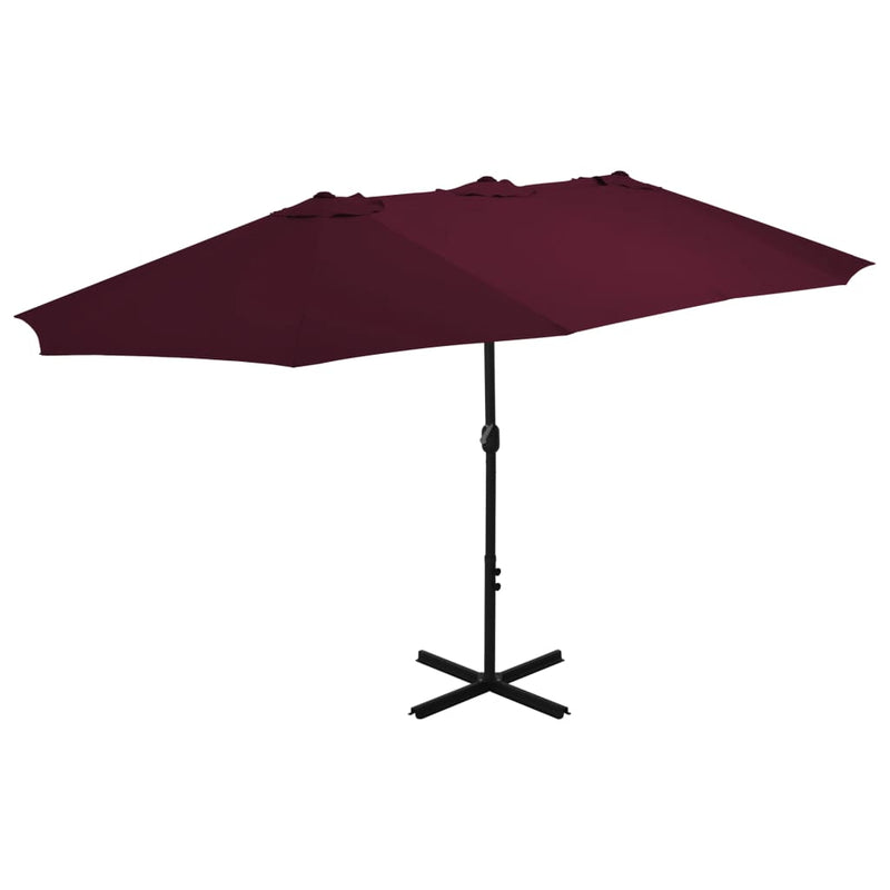 Load image into Gallery viewer, Vidaxl parasol met aluminium paal 460x270 cm bordeauxrood
