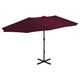 Vidaxl parasol met aluminium paal 460x270 cm bordeauxrood