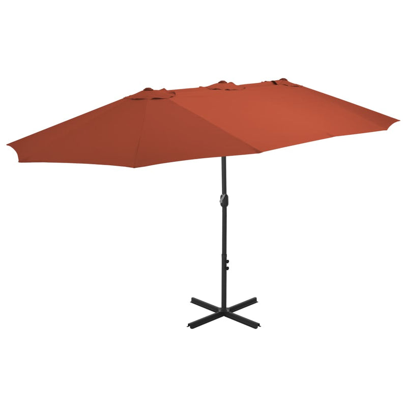 Load image into Gallery viewer, Vidaxl parasol met aluminium paal 460x270 cm terracotta
