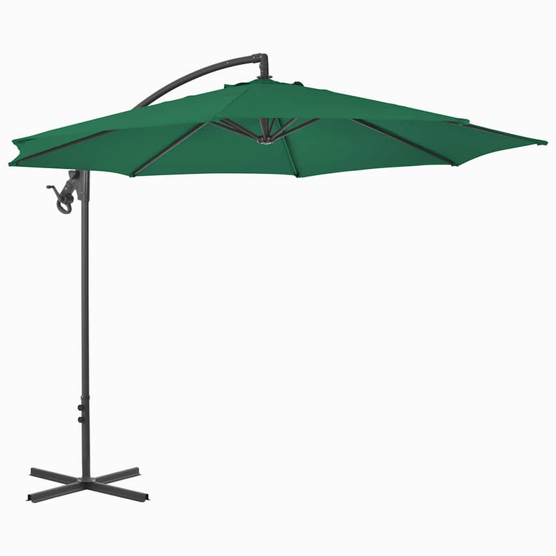 Afbeelding laden in galerijviewer, Vidaxl zweefparasol met stalen paal 300 cm groen
