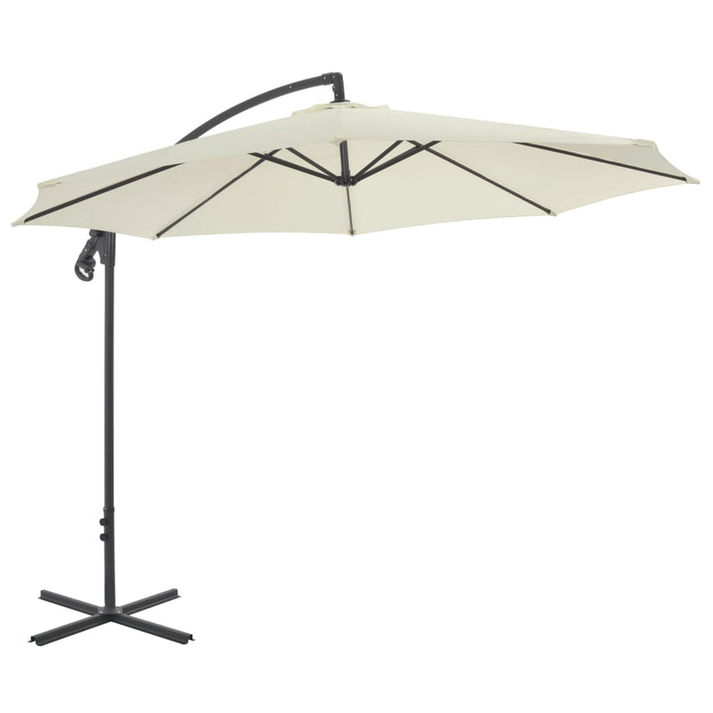 Load image into Gallery viewer, VidaXL Zweefparasol met stalen paal 300 cm zandkleurig
