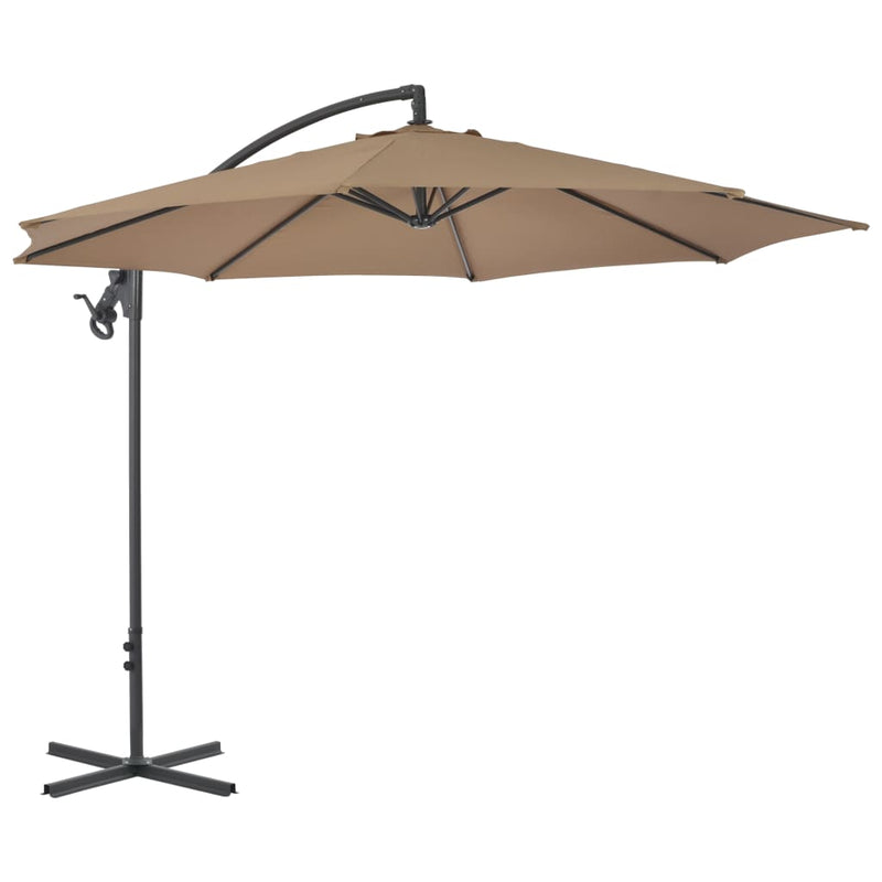 Load image into Gallery viewer, Vidaxl zweefparasol met stalen paal 300 cm taupe
