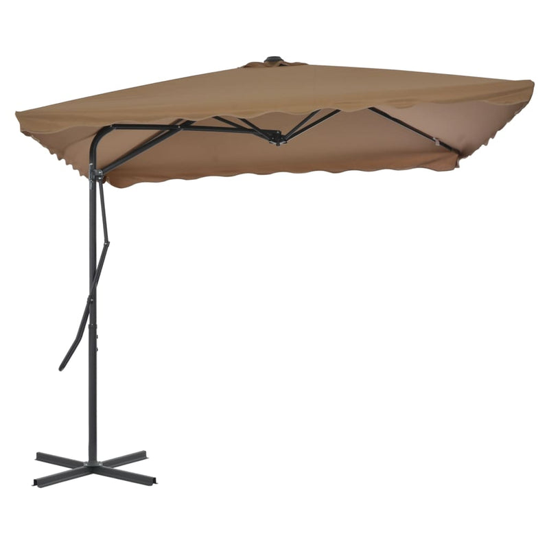 Load image into Gallery viewer, Vidaxl parasol met stalen paal 250x250 cm taupe

