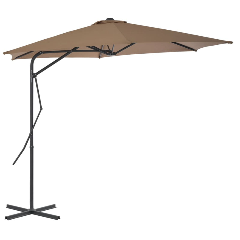 Load image into Gallery viewer, Vidaxl parasol met stalen paal 300 cm taupe
