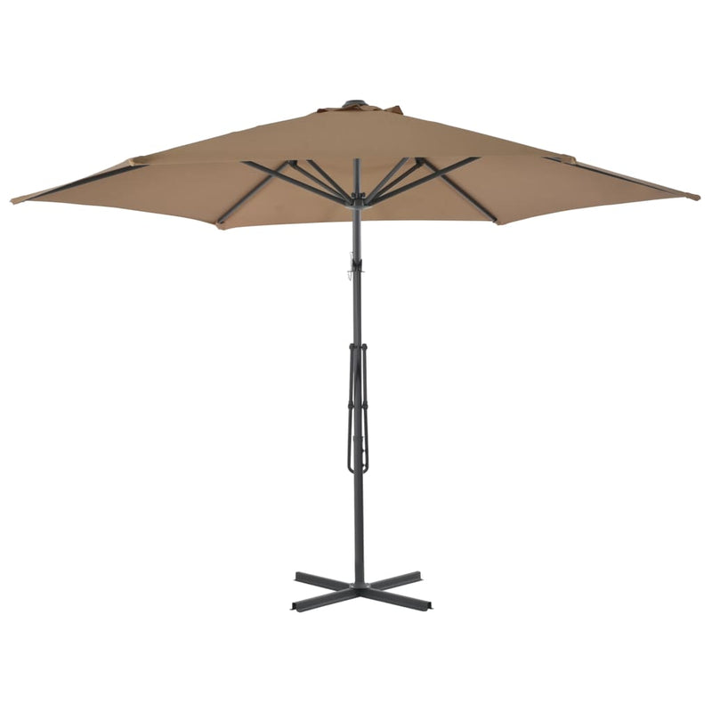 Load image into Gallery viewer, Vidaxl parasol met stalen paal 300 cm taupe

