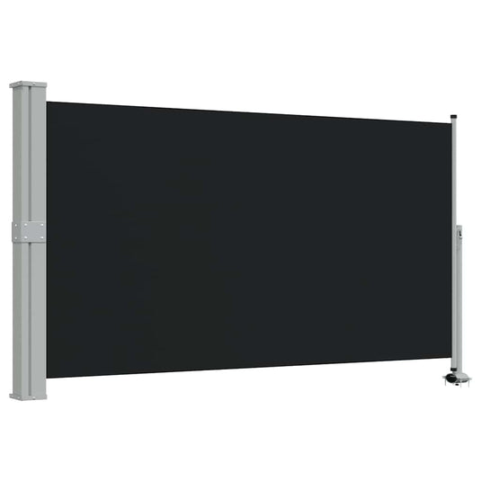Vidaxl tuinscherm uittrekbaar 140x300 cm zwart