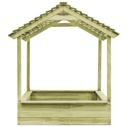 VidaXL Buitenspeelhuis met zandbak 128x120x145 cm grenenhout