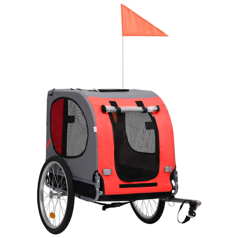 Load image into Gallery viewer, VidaXL Hondenfietstrailer rood en zwart
