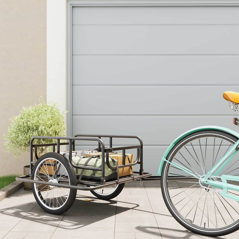 Load image into Gallery viewer, Vidaxl fietstrailer 130x73x48,5 cm staal zwart
