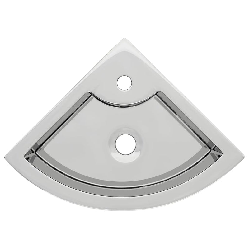 Load image into Gallery viewer, Vidaxl wastafel met overloop 45x32x12,5 cm keramiek zilverkleurig
