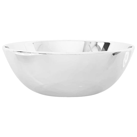Vidaxl wastafel 28x10 cm keramiek zilverkleurig