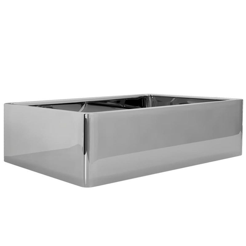 Load image into Gallery viewer, Vidaxl wastafel 41x30x12 cm keramiek zilverkleurig
