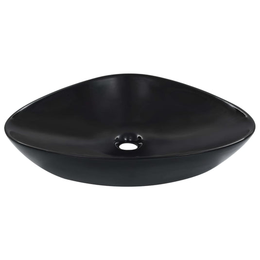 Vidaxl wastafel 58,5x39x14 cm keramiek zwart