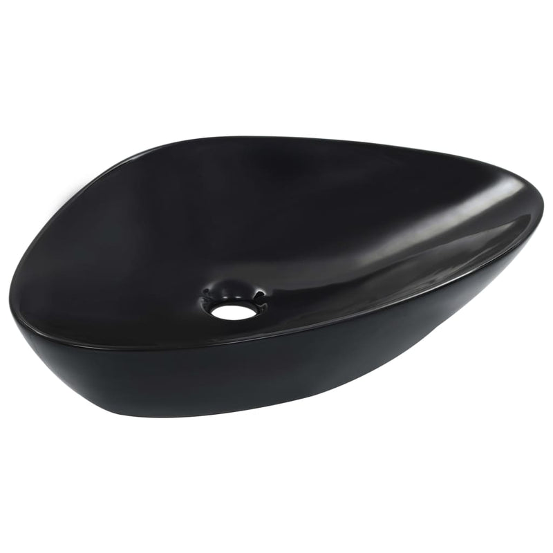Load image into Gallery viewer, Vidaxl wastafel 58,5x39x14 cm keramiek zwart
