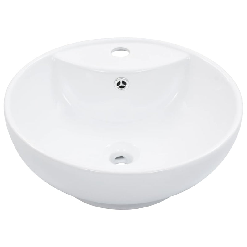 Load image into Gallery viewer, Vidaxl wastafel met overloop 46,5x18 cm keramiek wit
