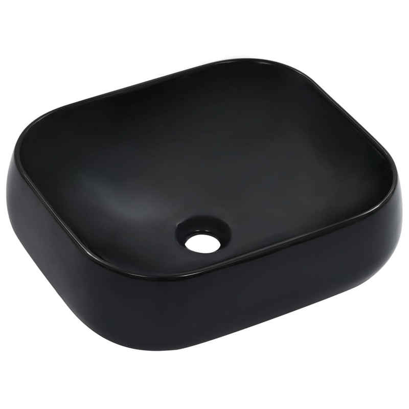 Load image into Gallery viewer, Vidaxl wastafel 44,5x39,5x14,5 cm keramiek zwart
