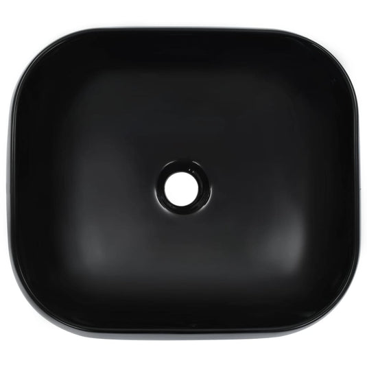 Vidaxl wastafel 44,5x39,5x14,5 cm keramiek zwart