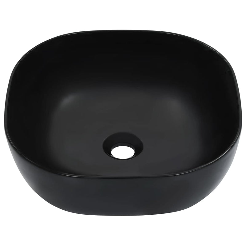 Load image into Gallery viewer, Vidaxl wastafel 42,5x42,5x14,5 cm keramiek zwart
