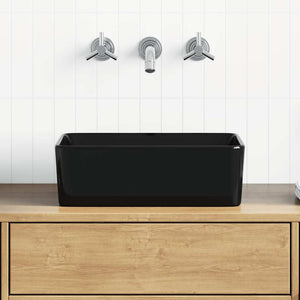Vidaxl wastafel 40x30x13 cm keramiek zwart