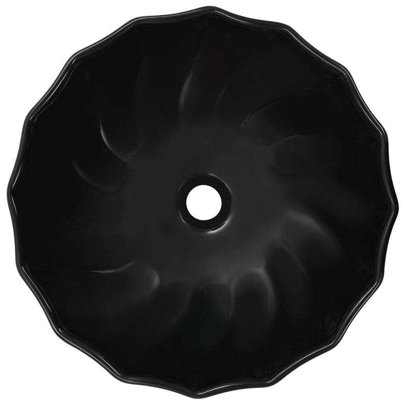 Load image into Gallery viewer, Vidaxl wastafel 46x17 cm keramiek zwart
