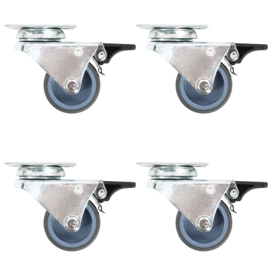 Vidaxl zwenkwielen dubbel met dubbele remmen 4 st 50 mm